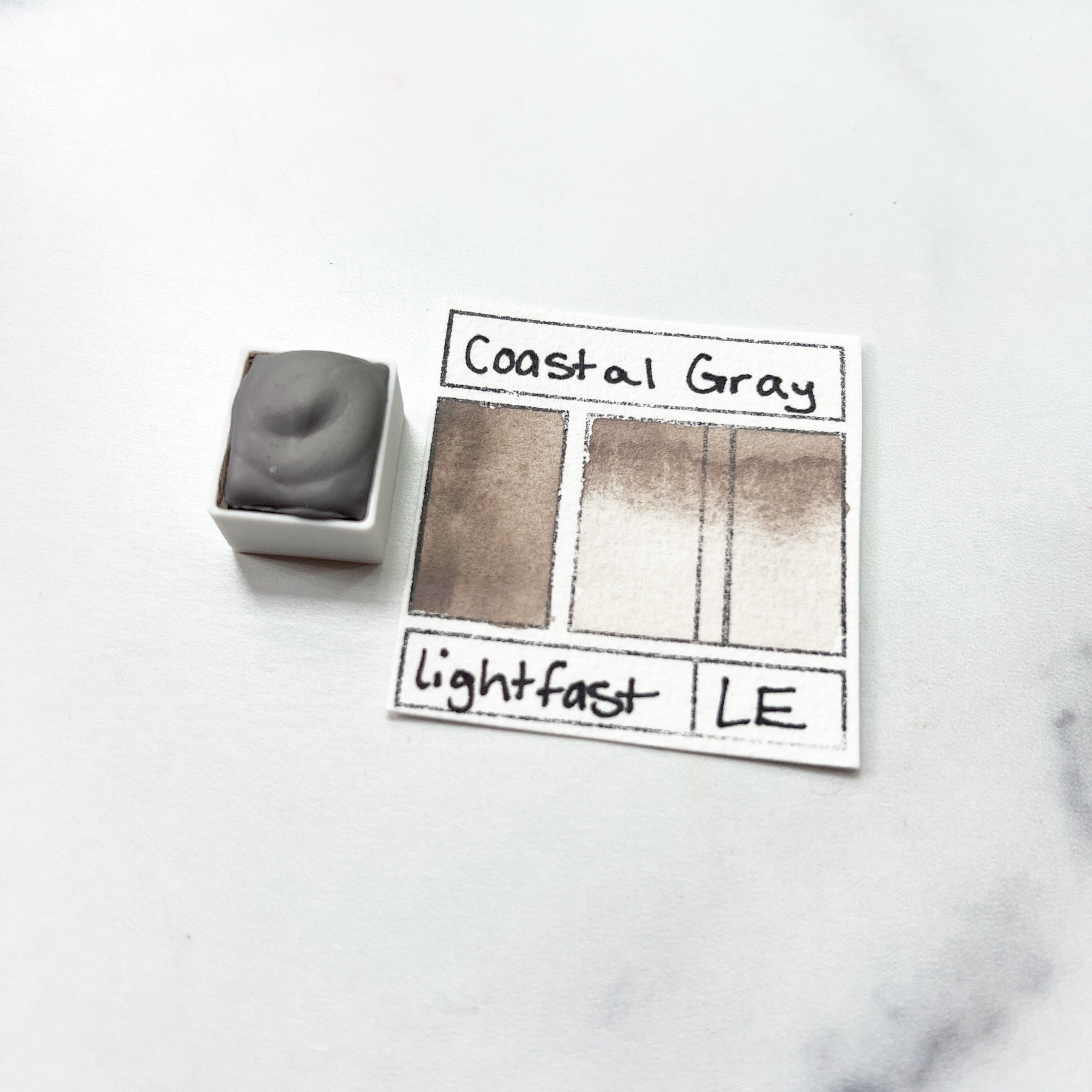 Coastal Gray. Individual pan of handmade watercolor paint