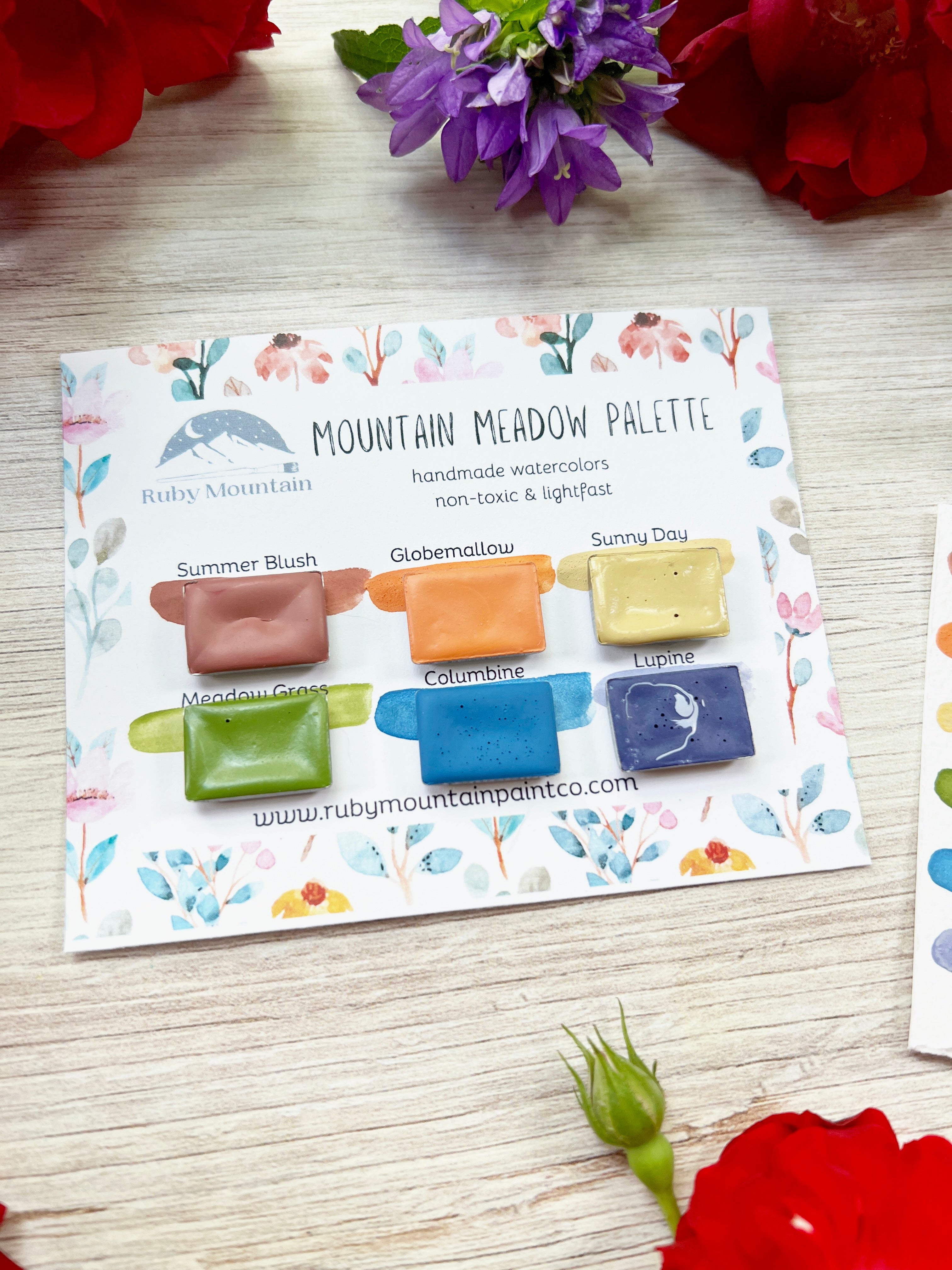 Mountain Meadow Palette, in 3 different palette types