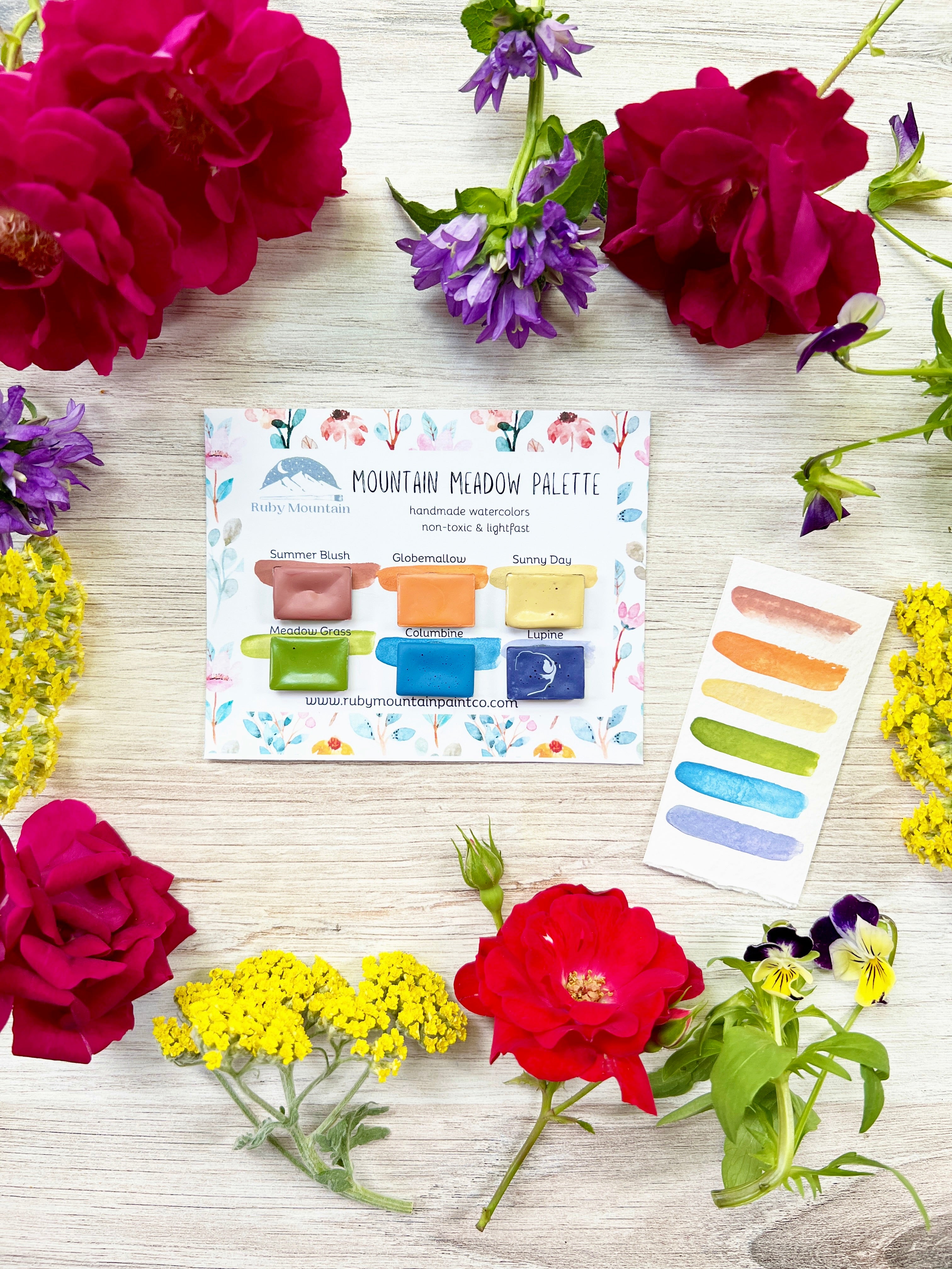 Mountain Meadow Palette, in 3 different palette types