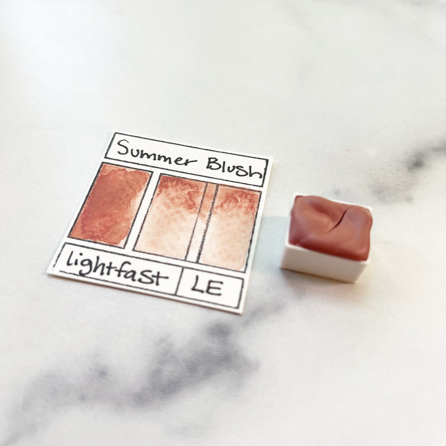 Summer Blush. Individual pan of handmade watercolor paint