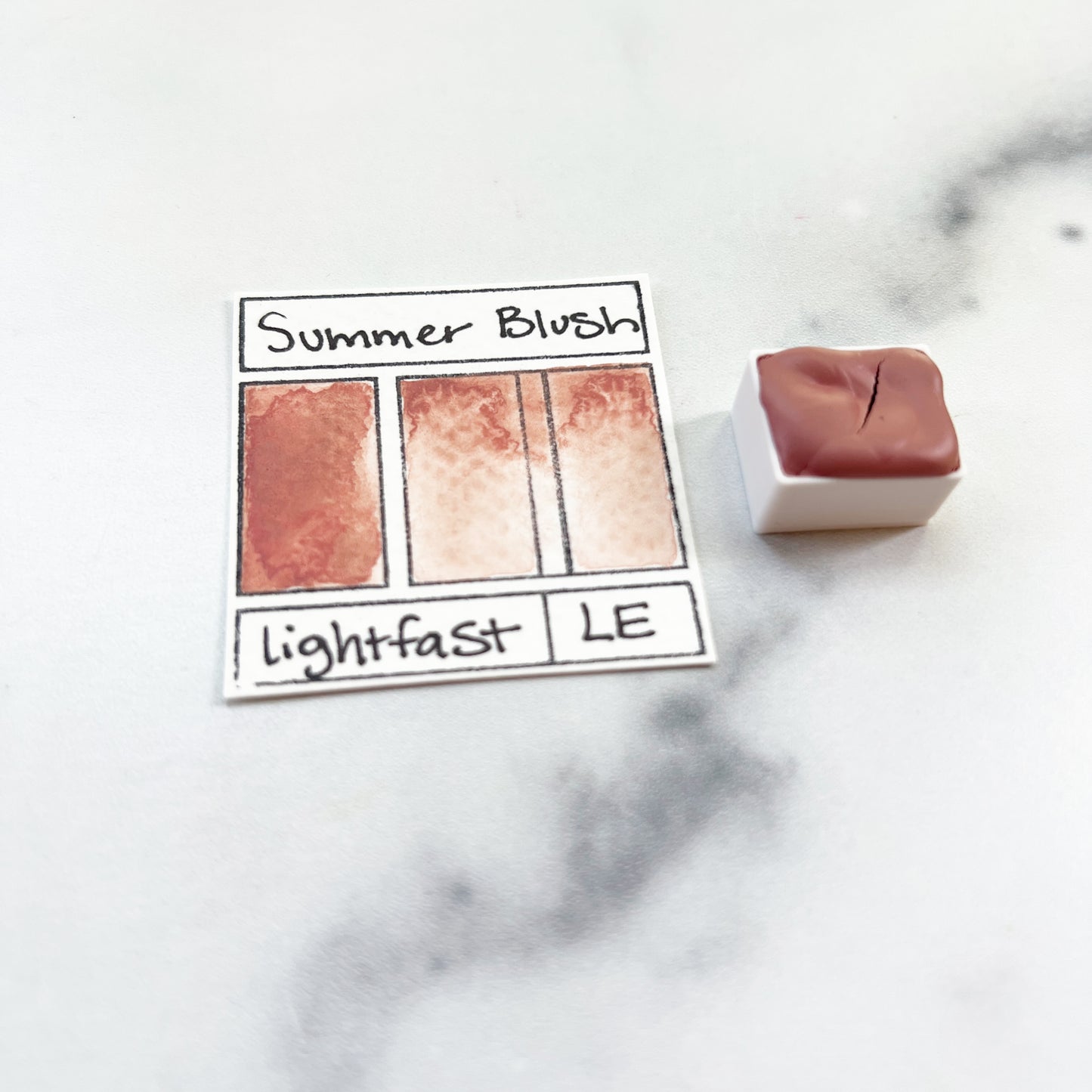 Summer Blush. Individual pan of handmade watercolor paint