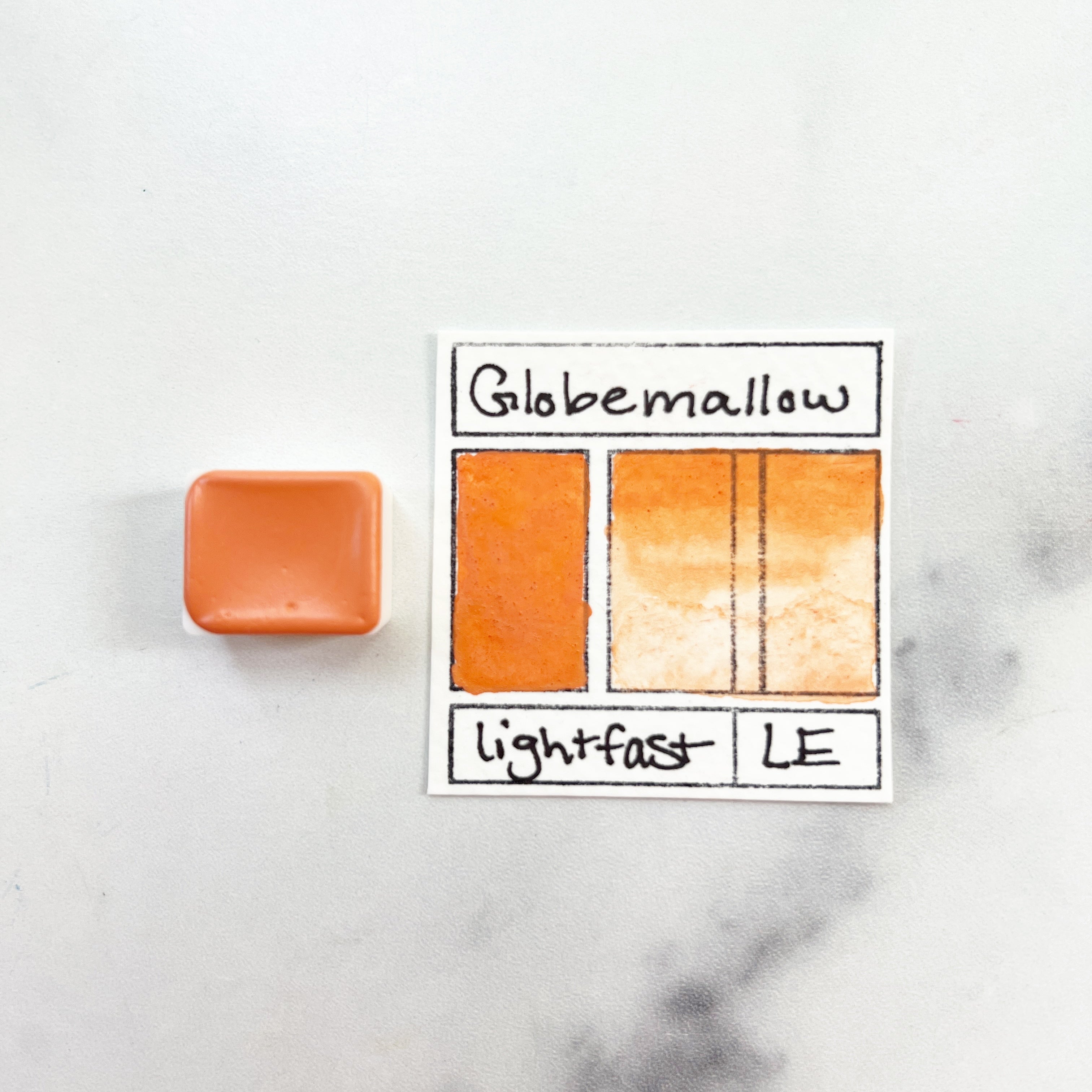 Globemallow. Individual pan of handmade watercolor paint