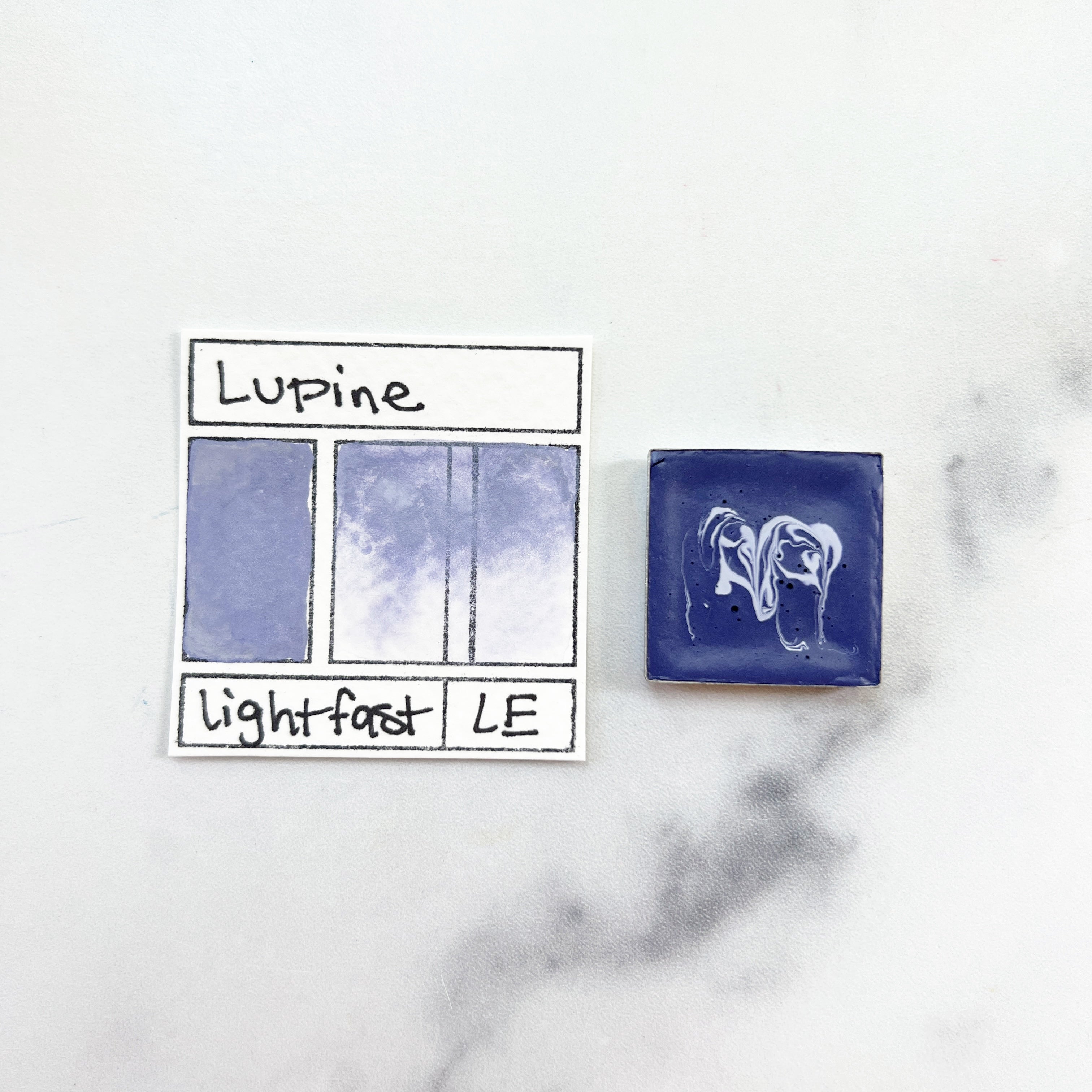 Lupine. Individual pan of handmade watercolor paint