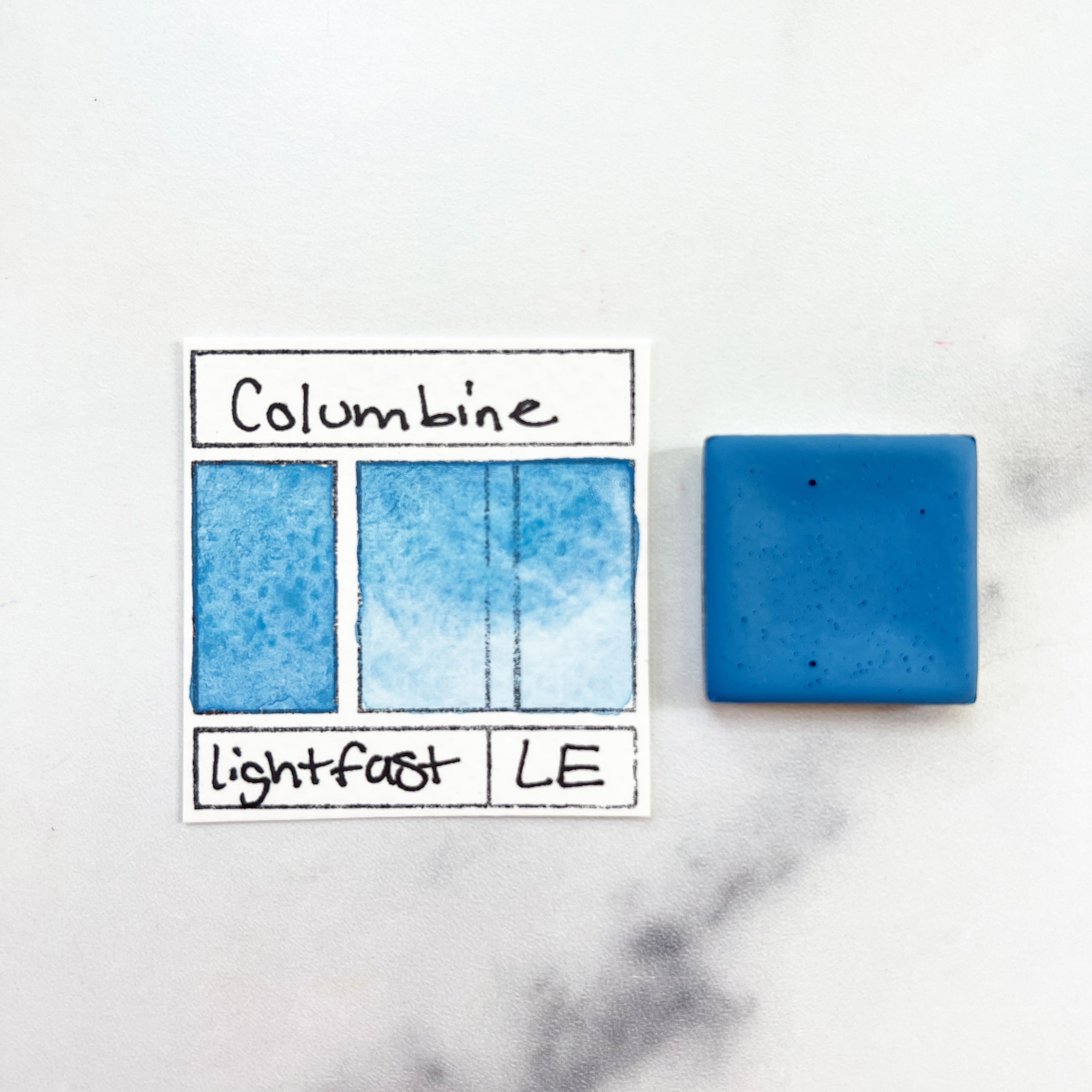 Columbine. Individual pan of handmade watercolor paint