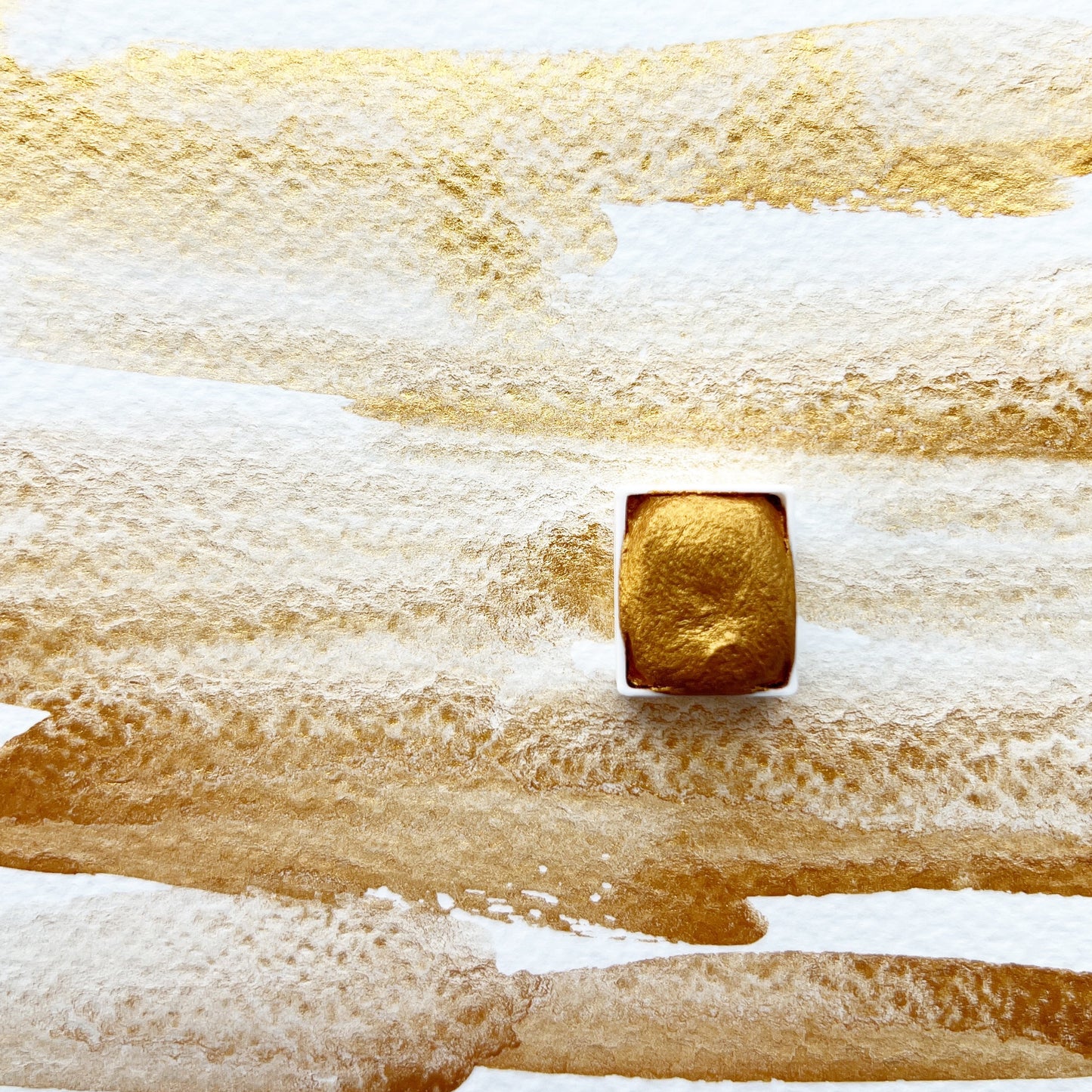 Brass. Half pan, full pan or bottle cap of handmade watercolor paint