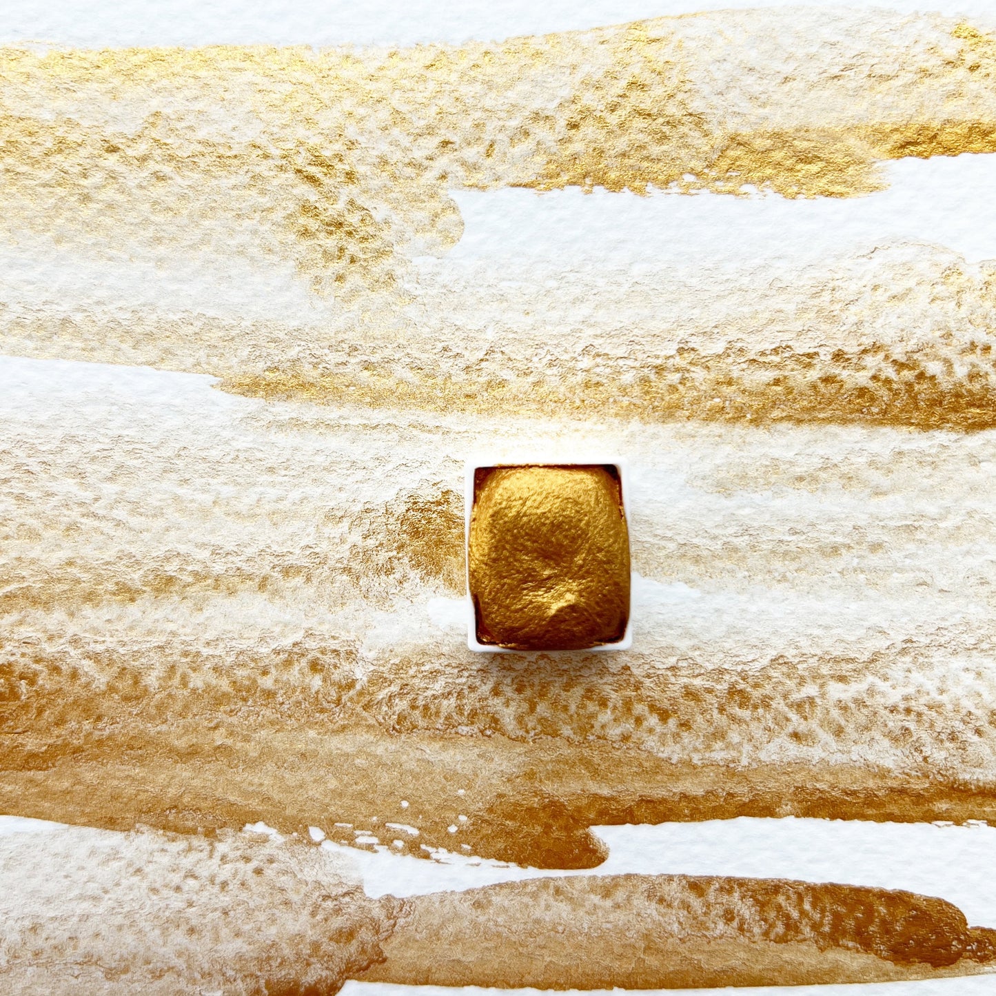 Brass. Half pan, full pan or bottle cap of handmade watercolor paint