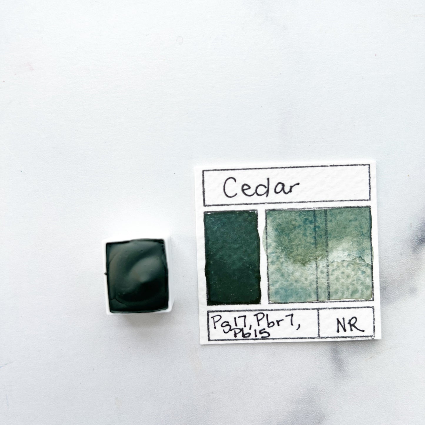 Cedar. Half pan, full pan or bottle cap of handmade watercolor paint