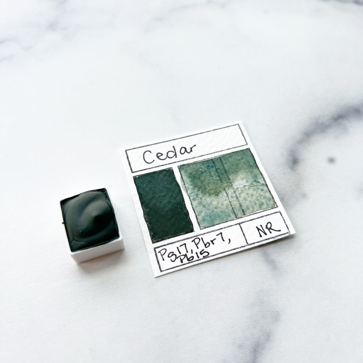 Cedar. Half pan, full pan or bottle cap of handmade watercolor paint