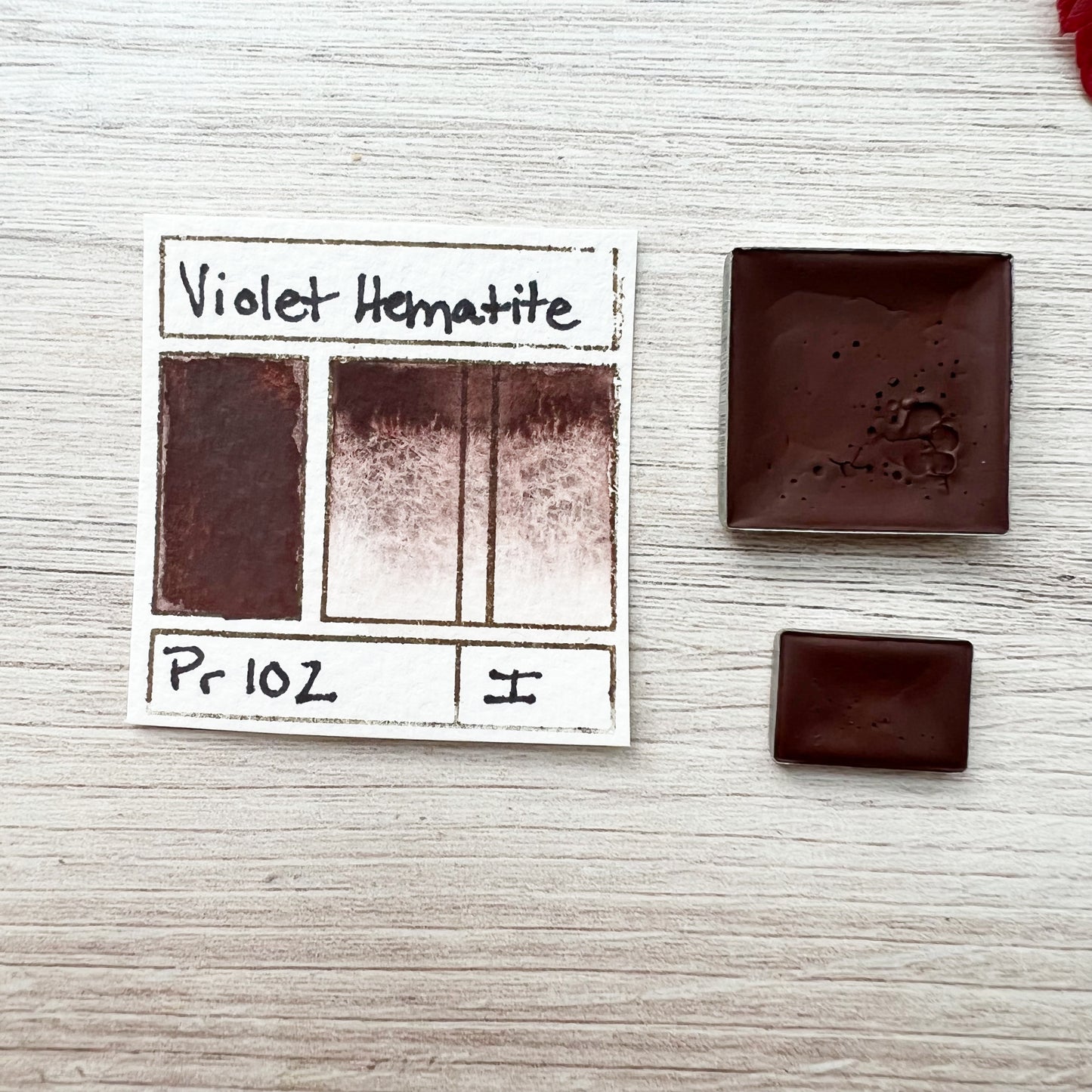 Violet Hematite. Half pan, full pan or bottle cap of handmade watercolor paint