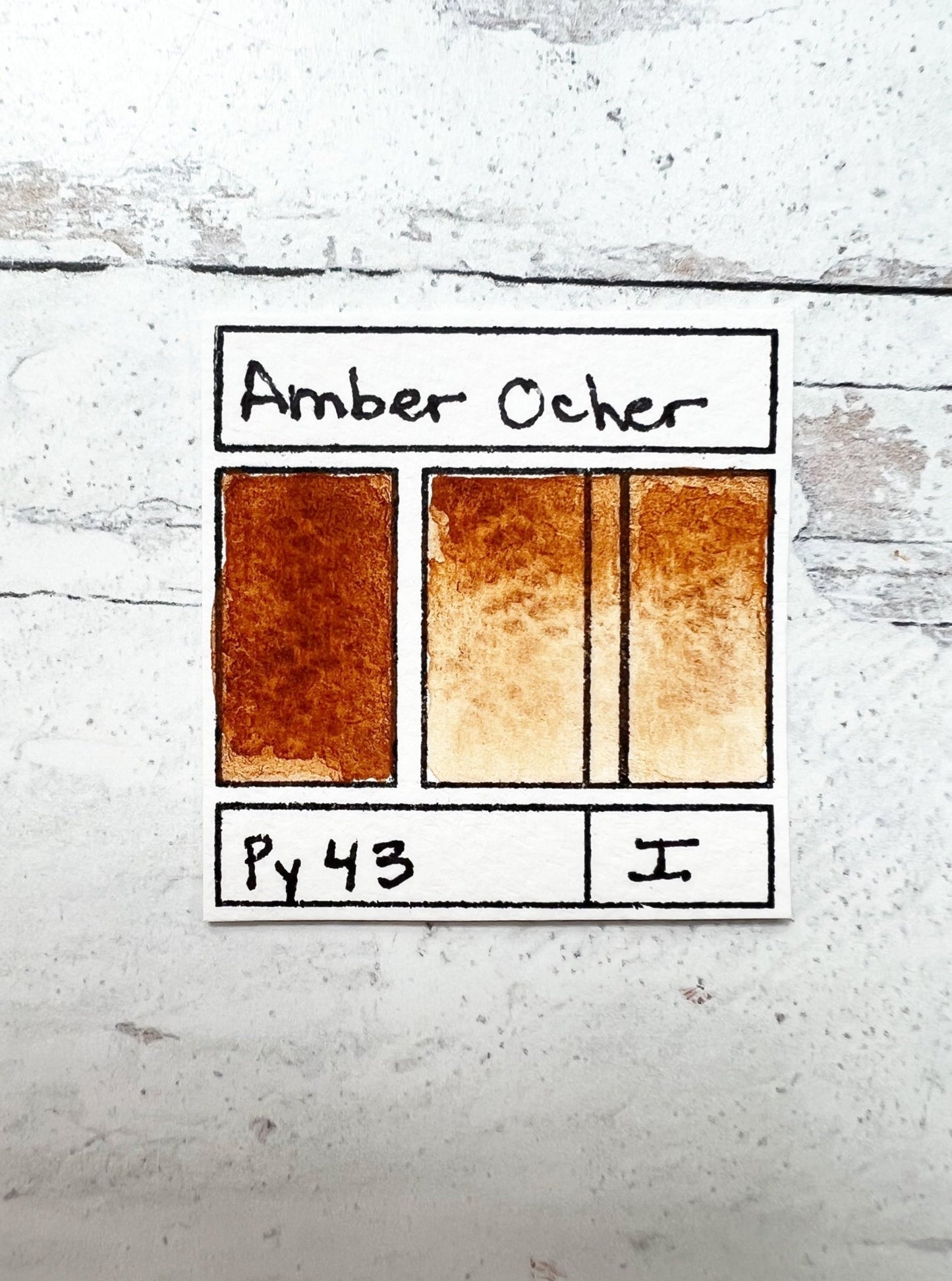Amber Ocher. Half pan, full pan or bottle cap of handmade watercolor paint