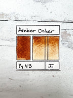 Amber Ocher. Half pan, full pan or bottle cap of handmade watercolor paint