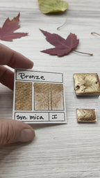 Bronze. Half pan, full pan or bottle cap of handmade watercolor paint