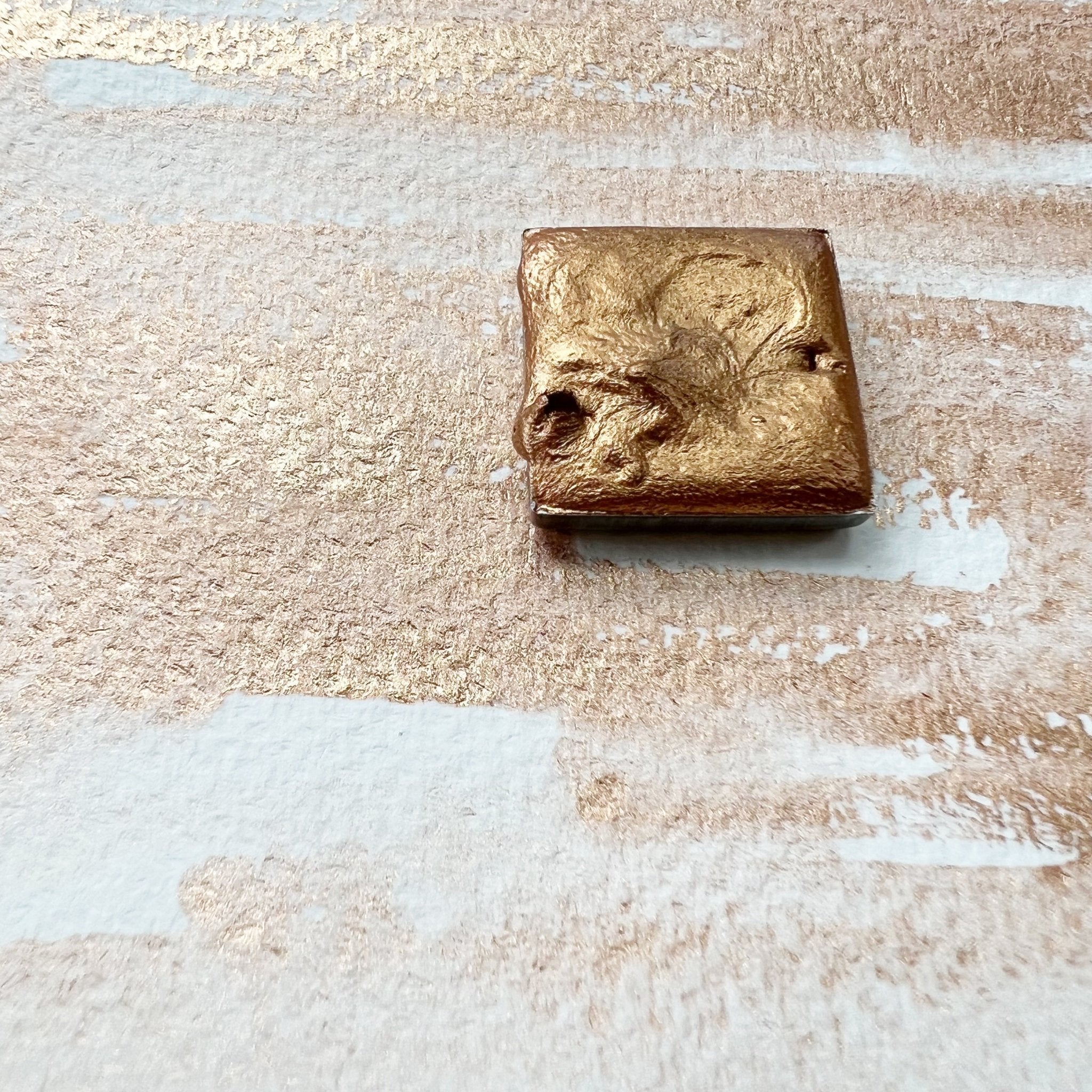 Bronze. Half pan, full pan or bottle cap of handmade watercolor paint