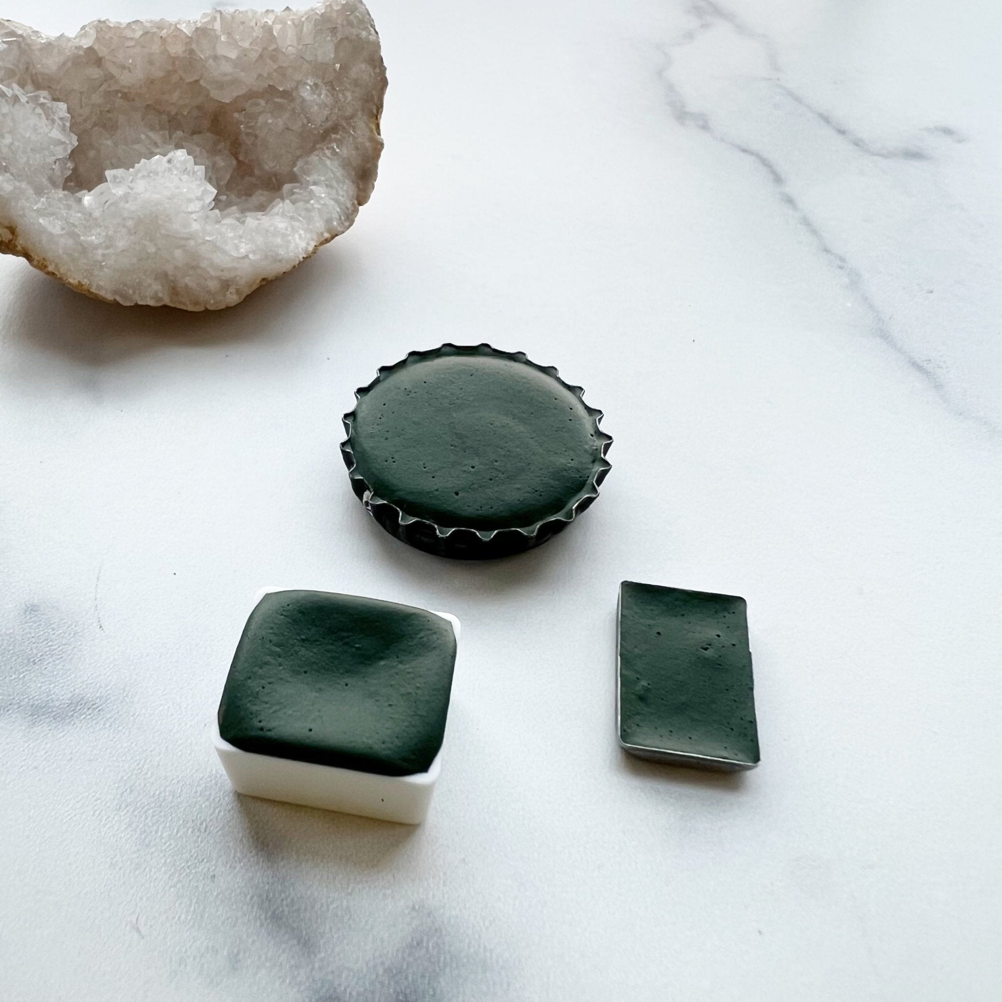Emerald Pool. Half pan, full pan or bottle cap of handmade watercolor paint
