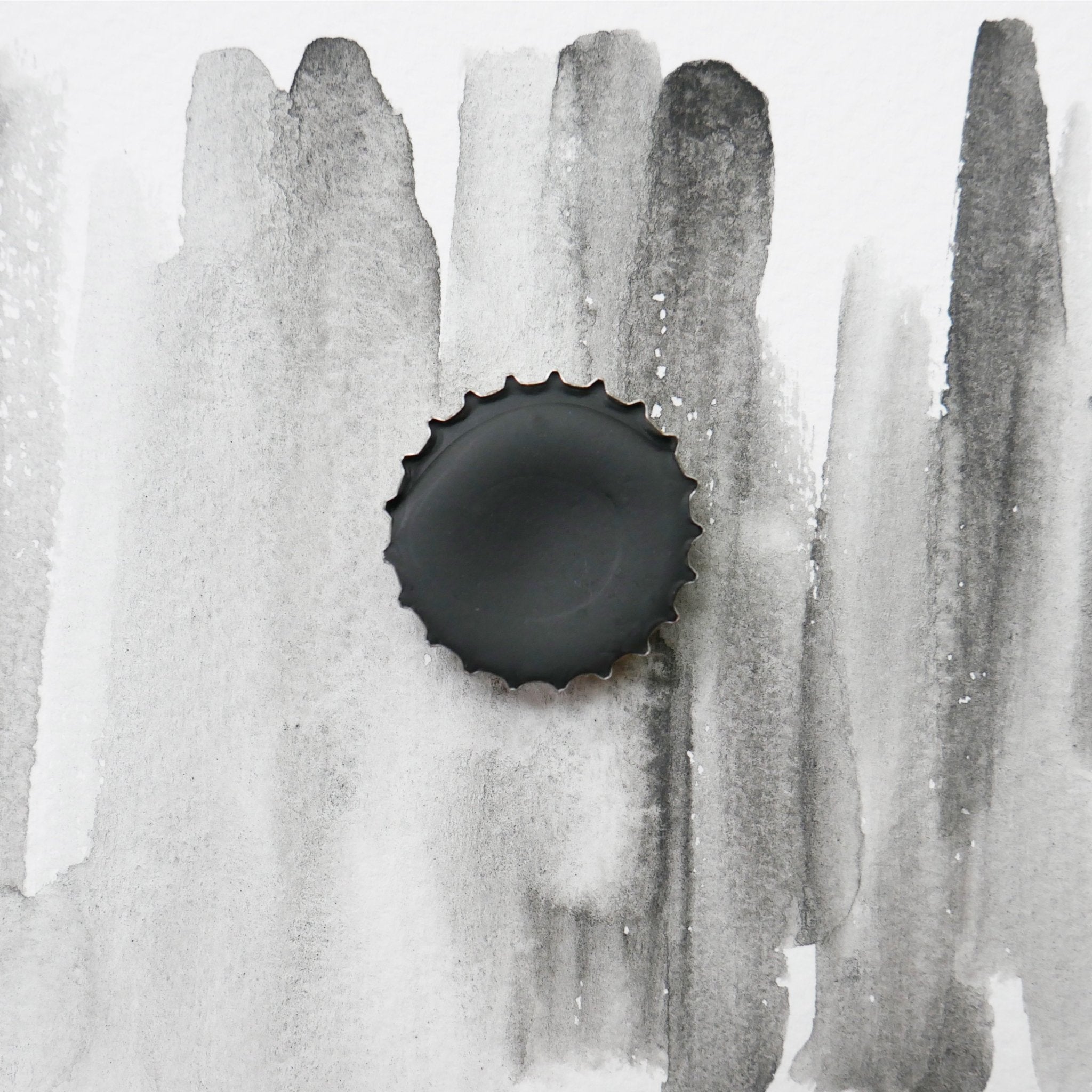 Gray Ocher. Half pan, full pan or bottle cap of handmade watercolor paint