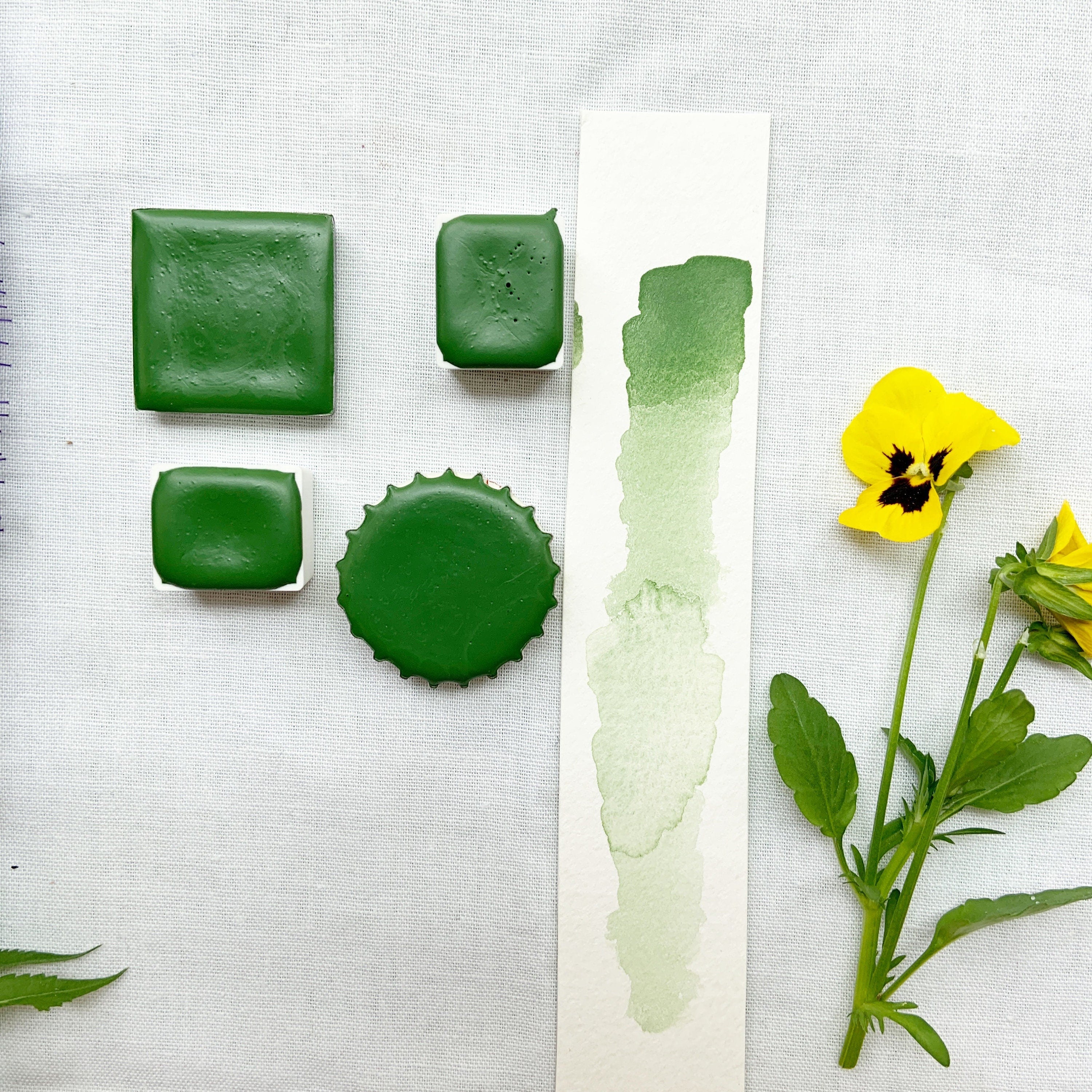Pistachio. Half pan, full pan or bottle cap of handmade watercolor paint