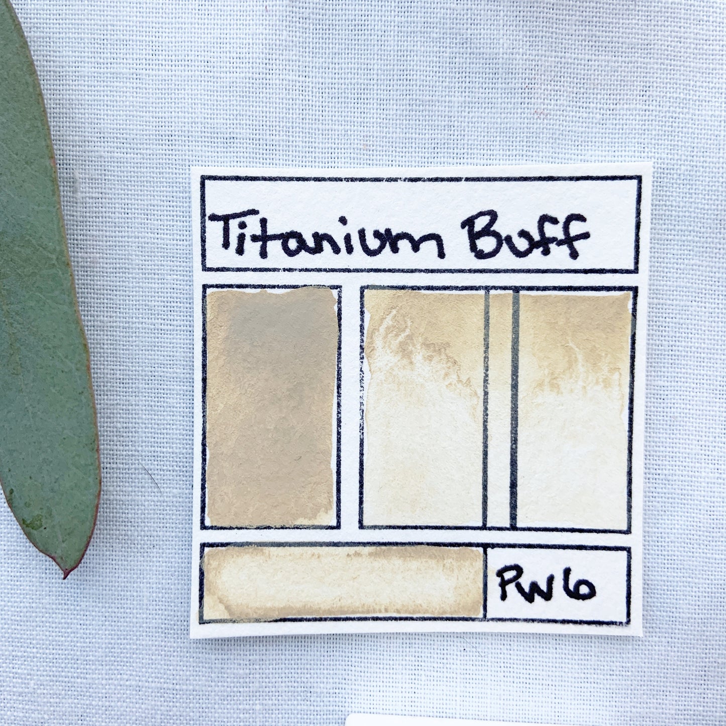 Titanium Buff. Half pan, full pan or bottle cap of handmade watercolor paint