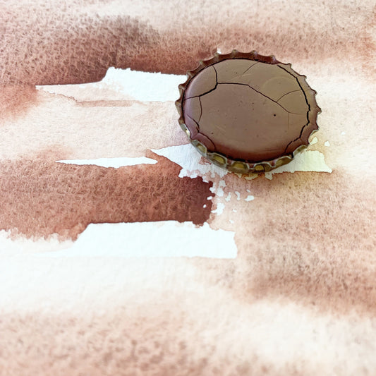 Natural Red. Half pan, full pan or bottle cap of handmade watercolor paint