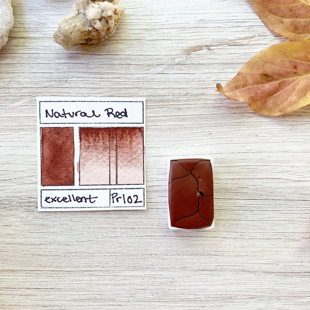 Natural Red. Half pan, full pan or bottle cap of handmade watercolor paint