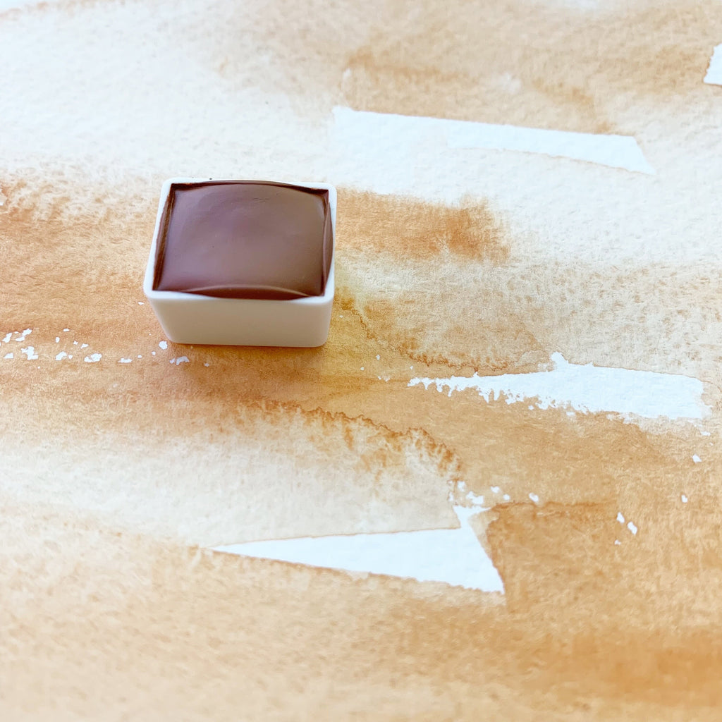 Havana Ocher. Half pan, full pan or bottle cap of handmade watercolor paint