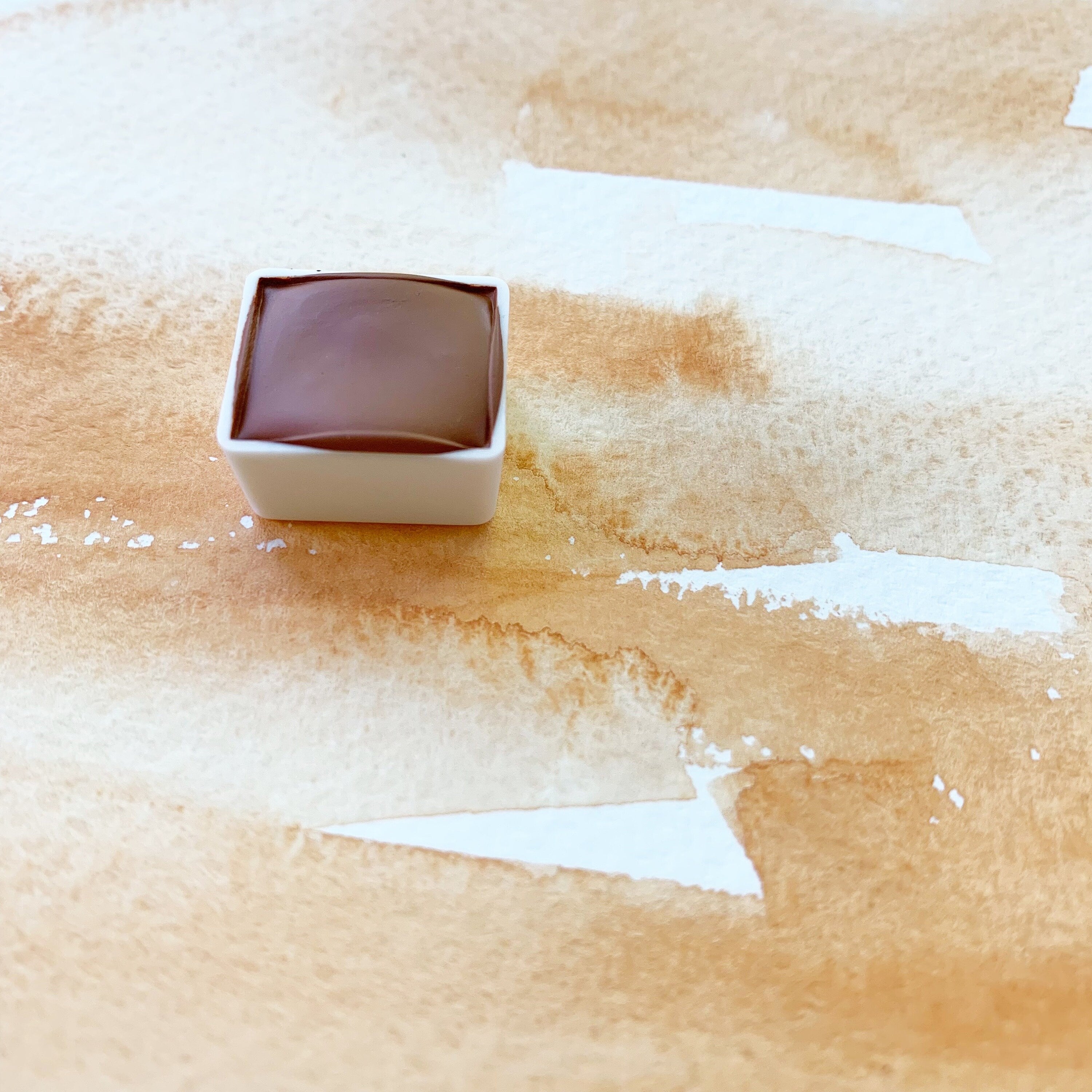 Havana Ocher. Half pan, full pan or bottle cap of handmade watercolor paint