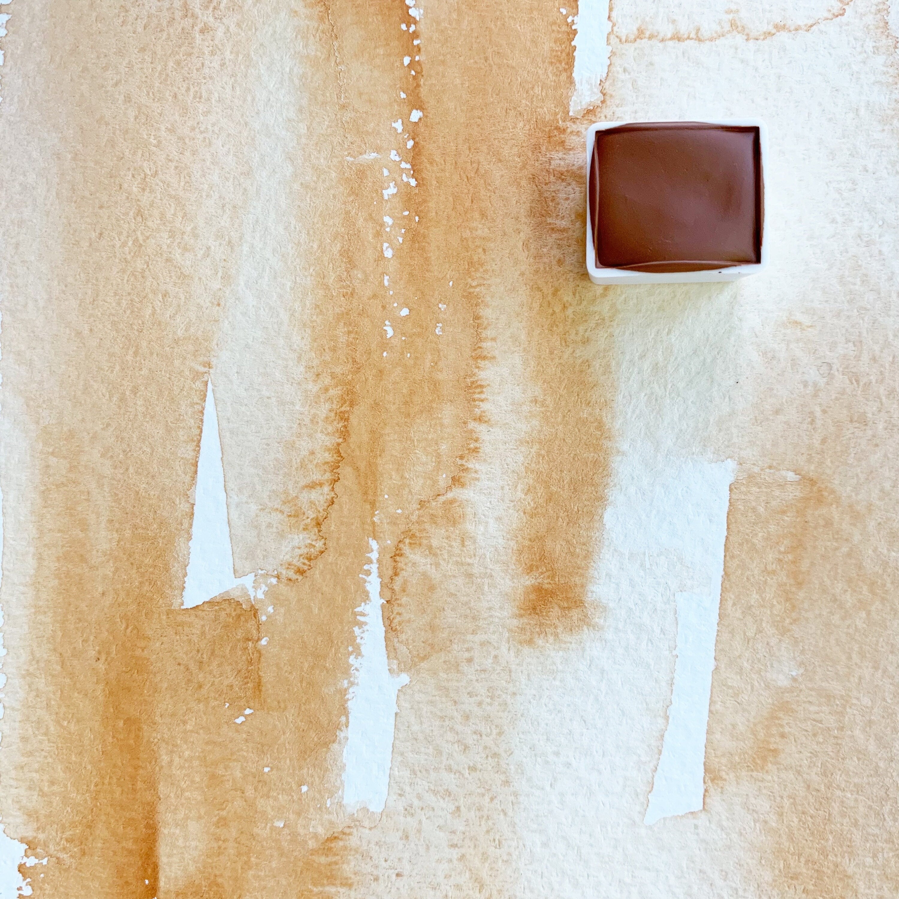 Havana Ocher. Half pan, full pan or bottle cap of handmade watercolor paint