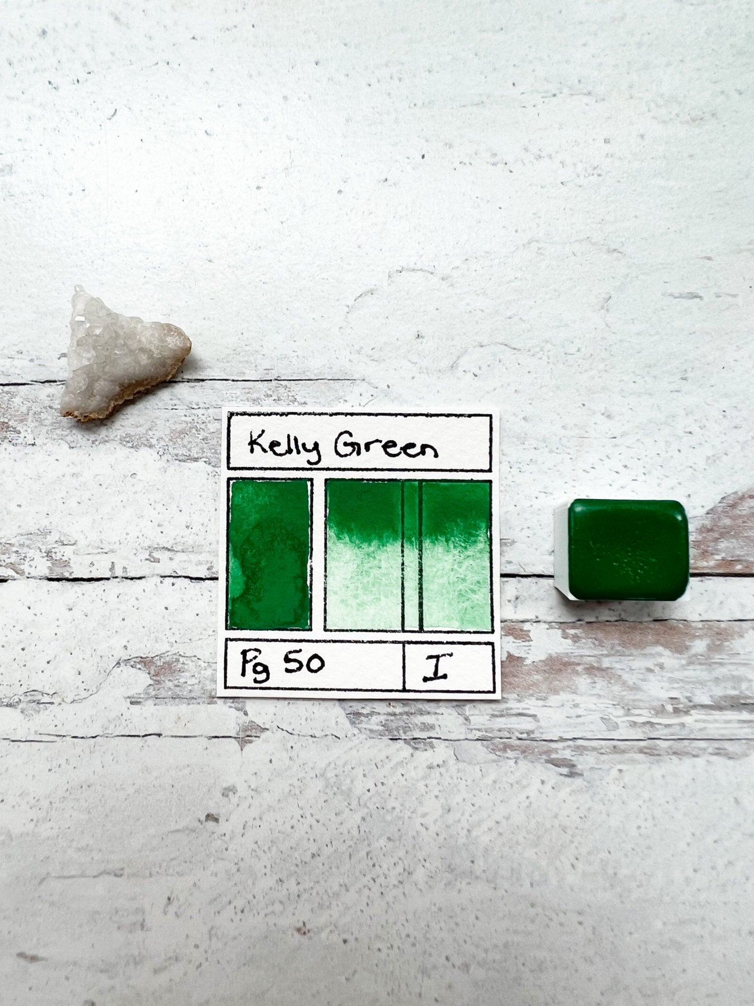 Kelly Green. Half pan, full pan or bottle cap of handmade watercolor paint