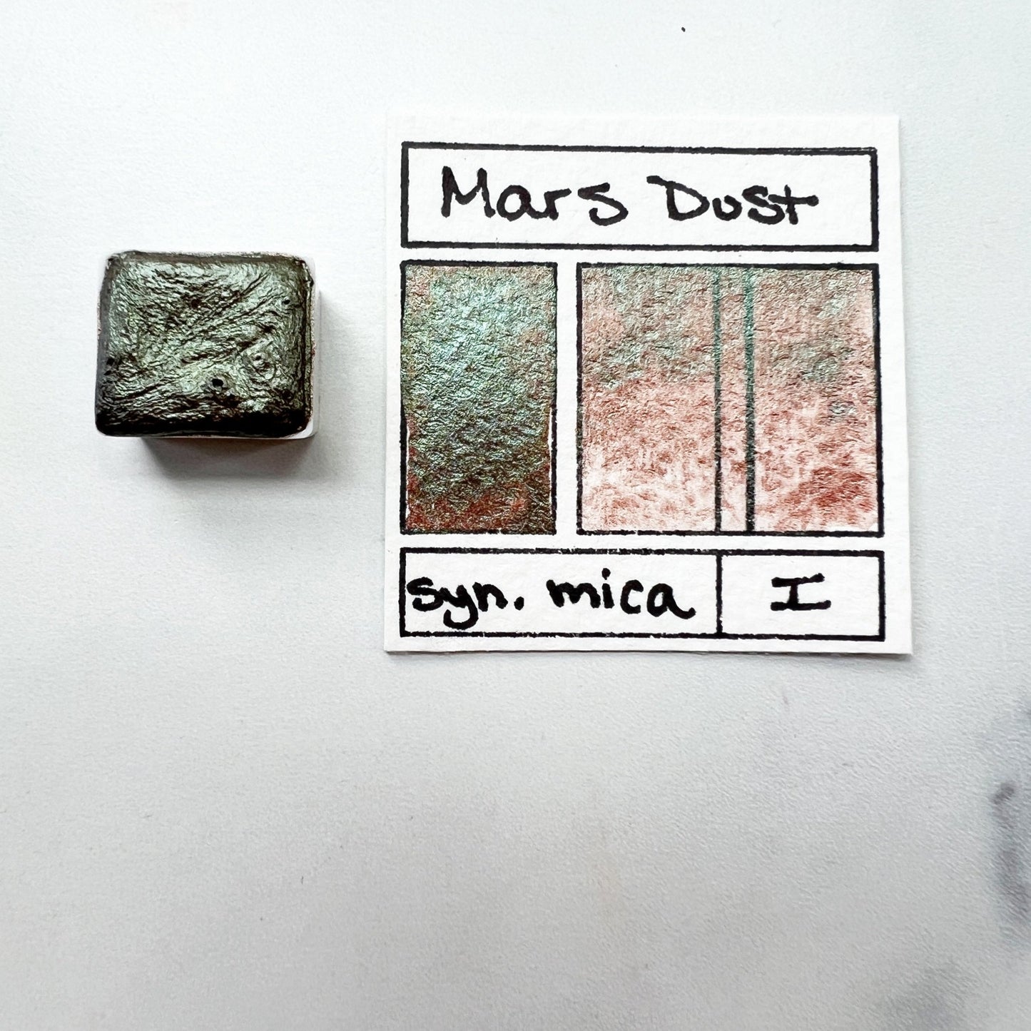 Mars Dust. Half pan, full pan or bottle cap of handmade watercolor paint