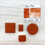 Opal Red. Half pan, full pan or bottle cap of handmade watercolor paint