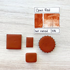 Opal Red. Half pan, full pan or bottle cap of handmade watercolor paint