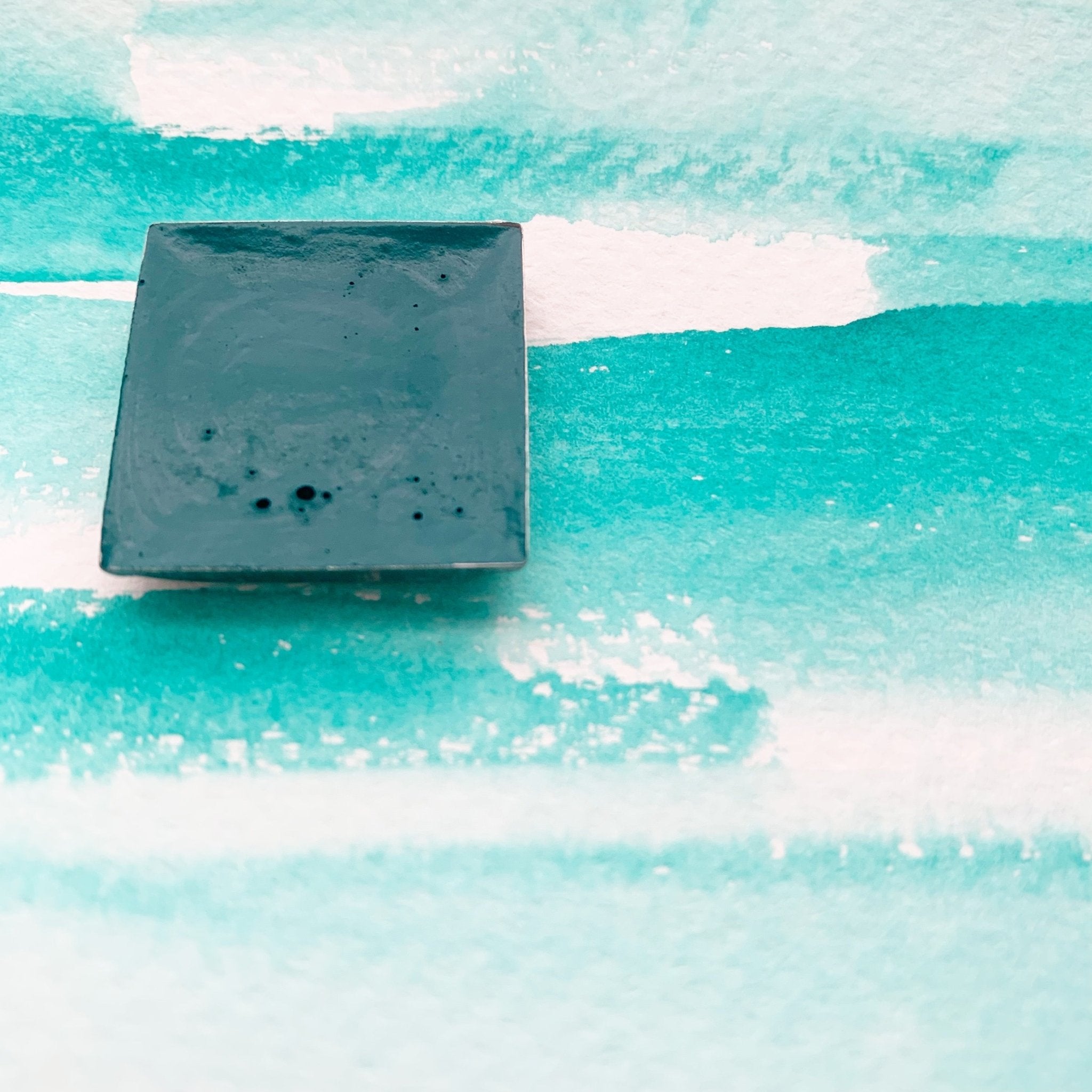 Paris Green. Half pan, full pan or bottle cap of handmade watercolor paint