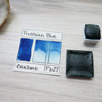 Prussian Blue. Half pan, full pan or bottle cap of handmade watercolor paint