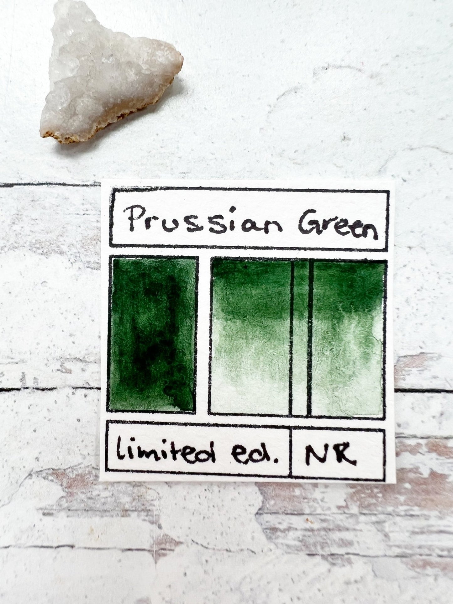 Prussian Green. Half pan, full pan or bottle cap of handmade watercolor paint