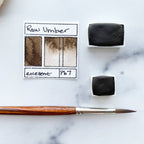 Raw Umber. Half pan, full pan or bottle cap of handmade watercolor paint
