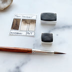 Raw Umber. Half pan, full pan or bottle cap of handmade watercolor paint