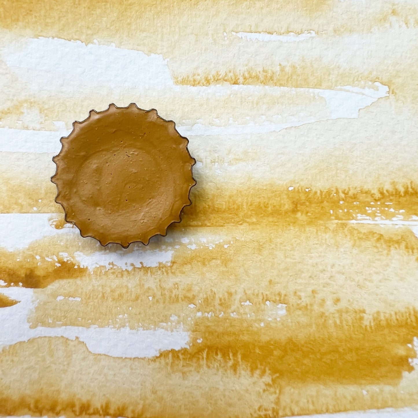 RM Aspen Gold. Half pan, full pan or bottle cap of handmade watercolor paint
