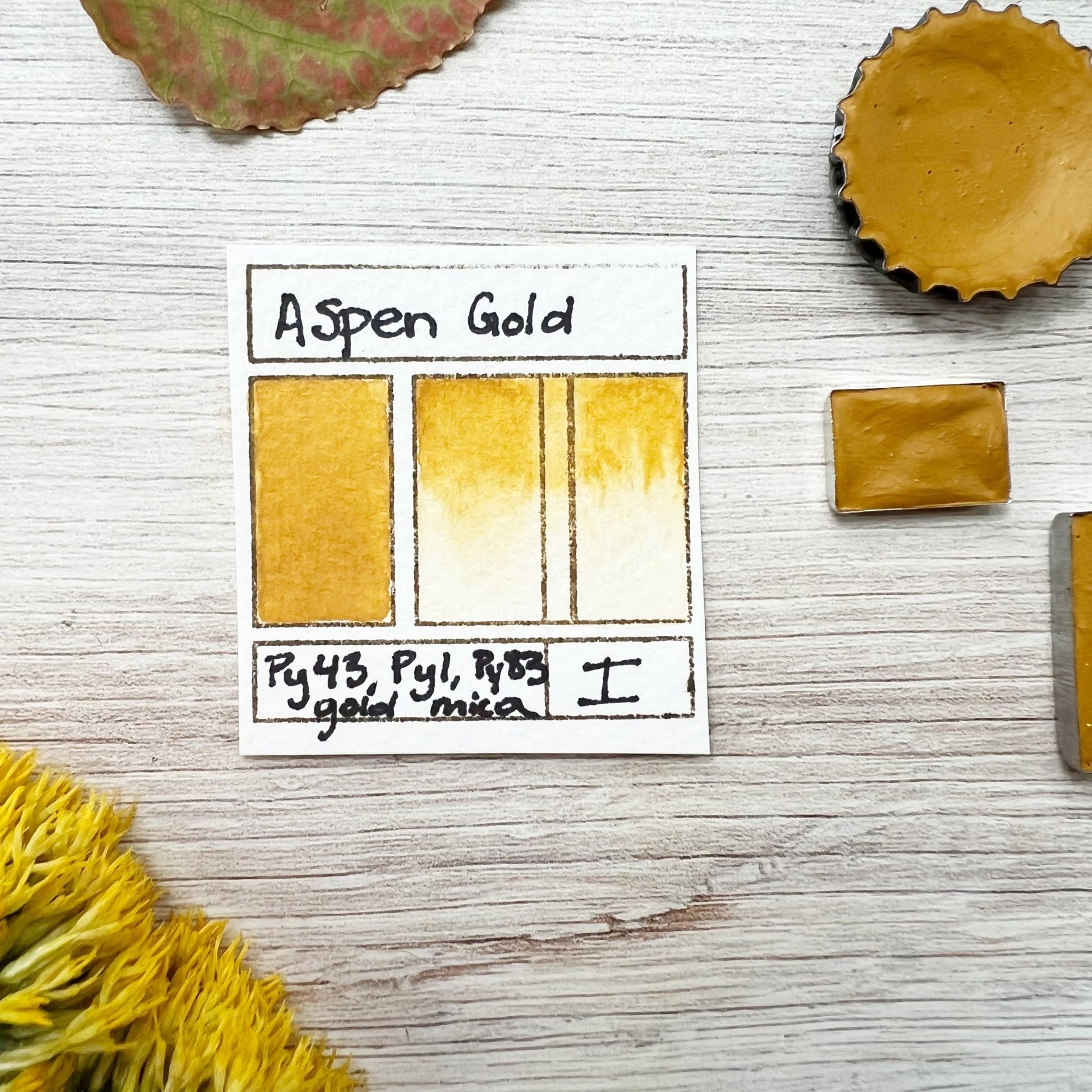 Yellow Gold FULL PAN - Handmade Watercolor Paints (metallic)