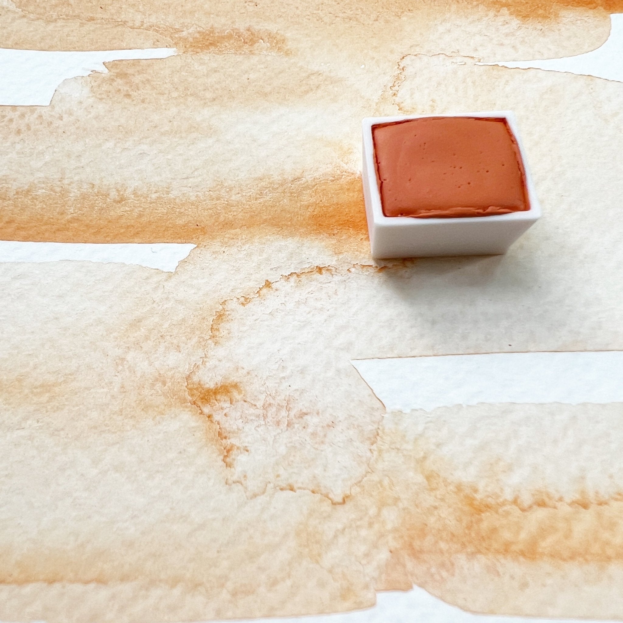 RM Tangerine. Half pan, full pan or bottle cap of handmade watercolor paint