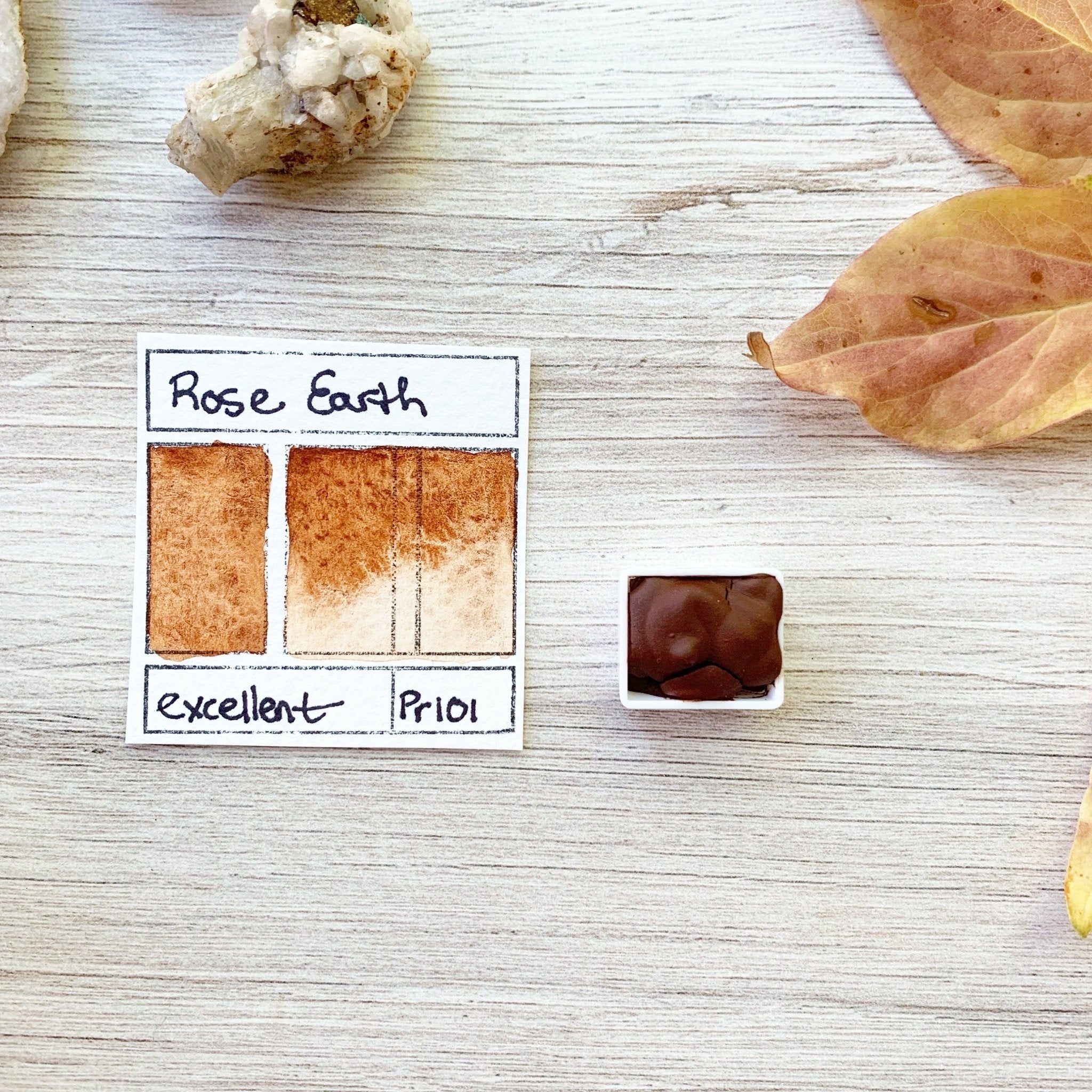 Rose Earth. Half pan, full pan or bottle cap of handmade watercolor paint