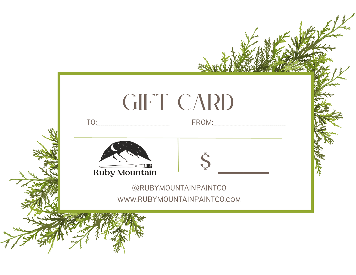 Ruby Mountain Gift Card