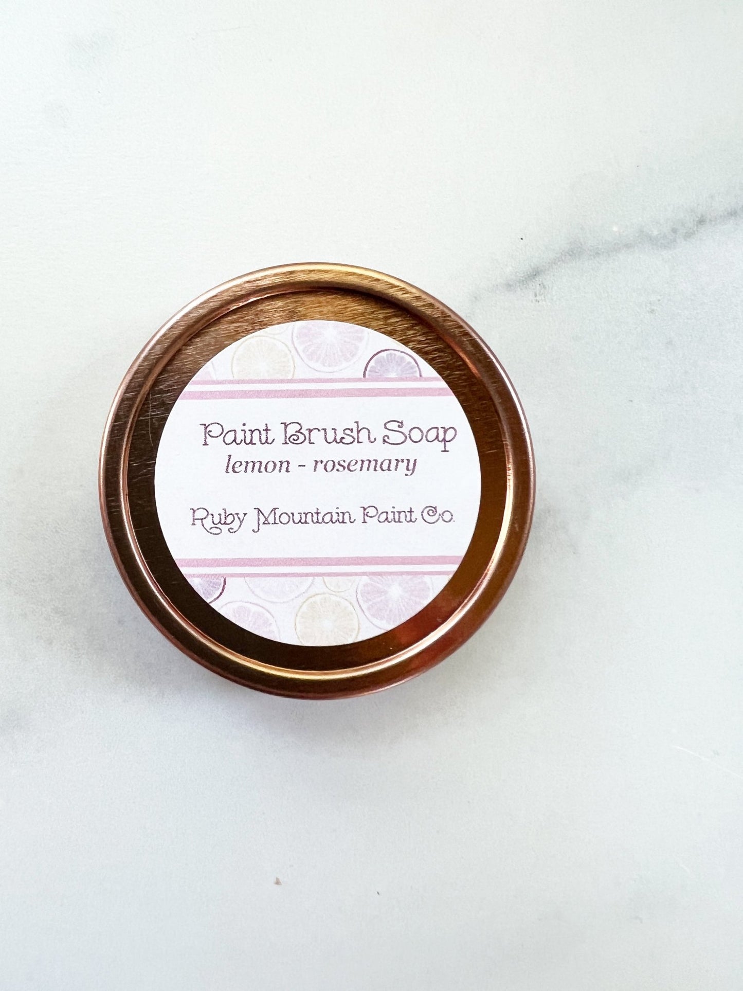 Solid Brush Soap for Paint Brushes - Lemon Rosemary - Ruby Mountain