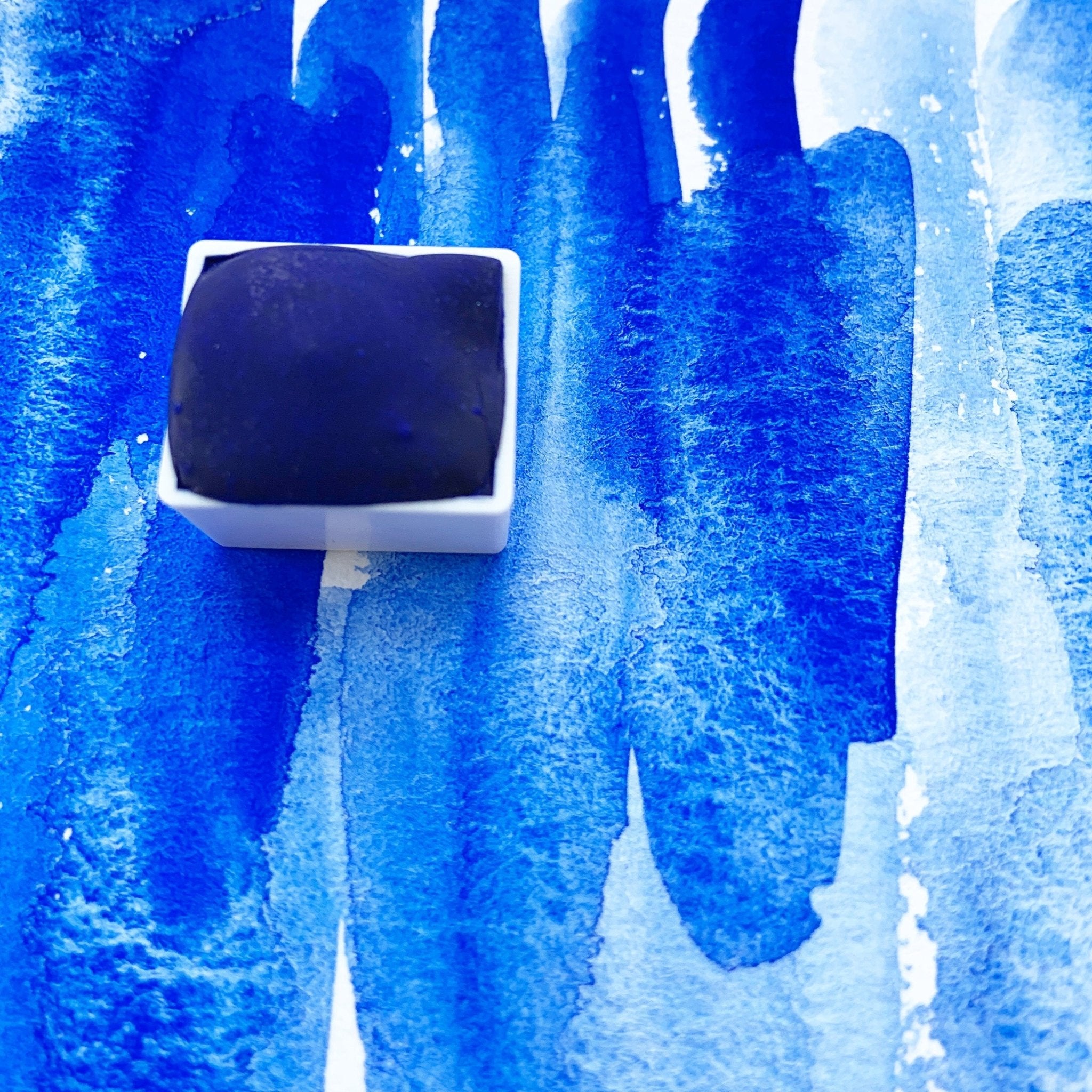 Ultramarine Blue. Half pan, full pan or bottle cap of handmade watercolor paint - Ruby Mountain