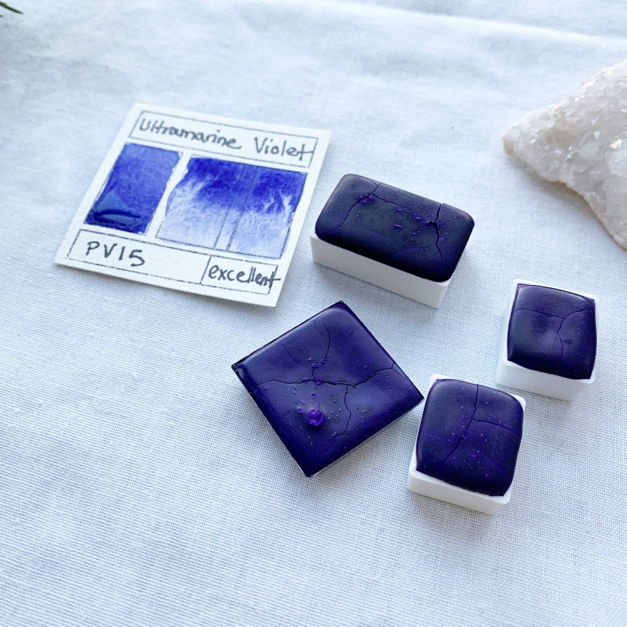 Ultramarine Violet. Half pan, full pan or bottle cap of handmade watercolor paint - Ruby Mountain
