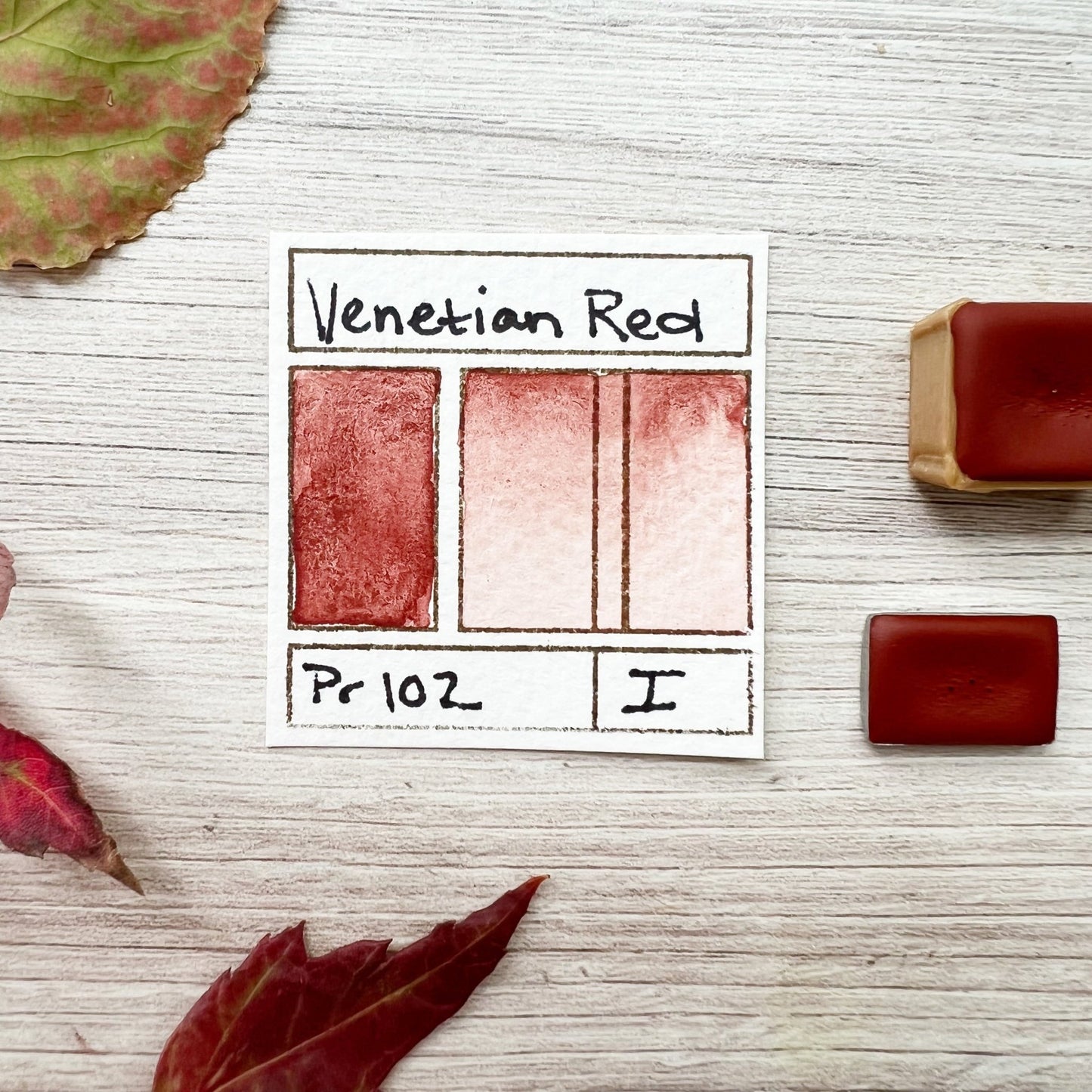 Venetian Red. Half pan, full pan or bottle cap of handmade watercolor paint - Ruby Mountain