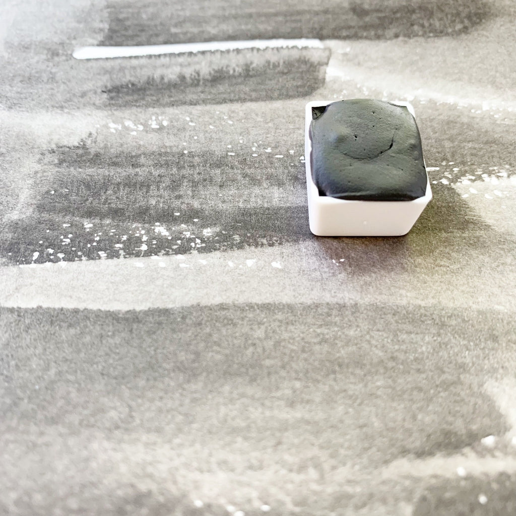 Vine Black. Half pan, full pan or bottle cap of handmade watercolor paint - Ruby Mountain