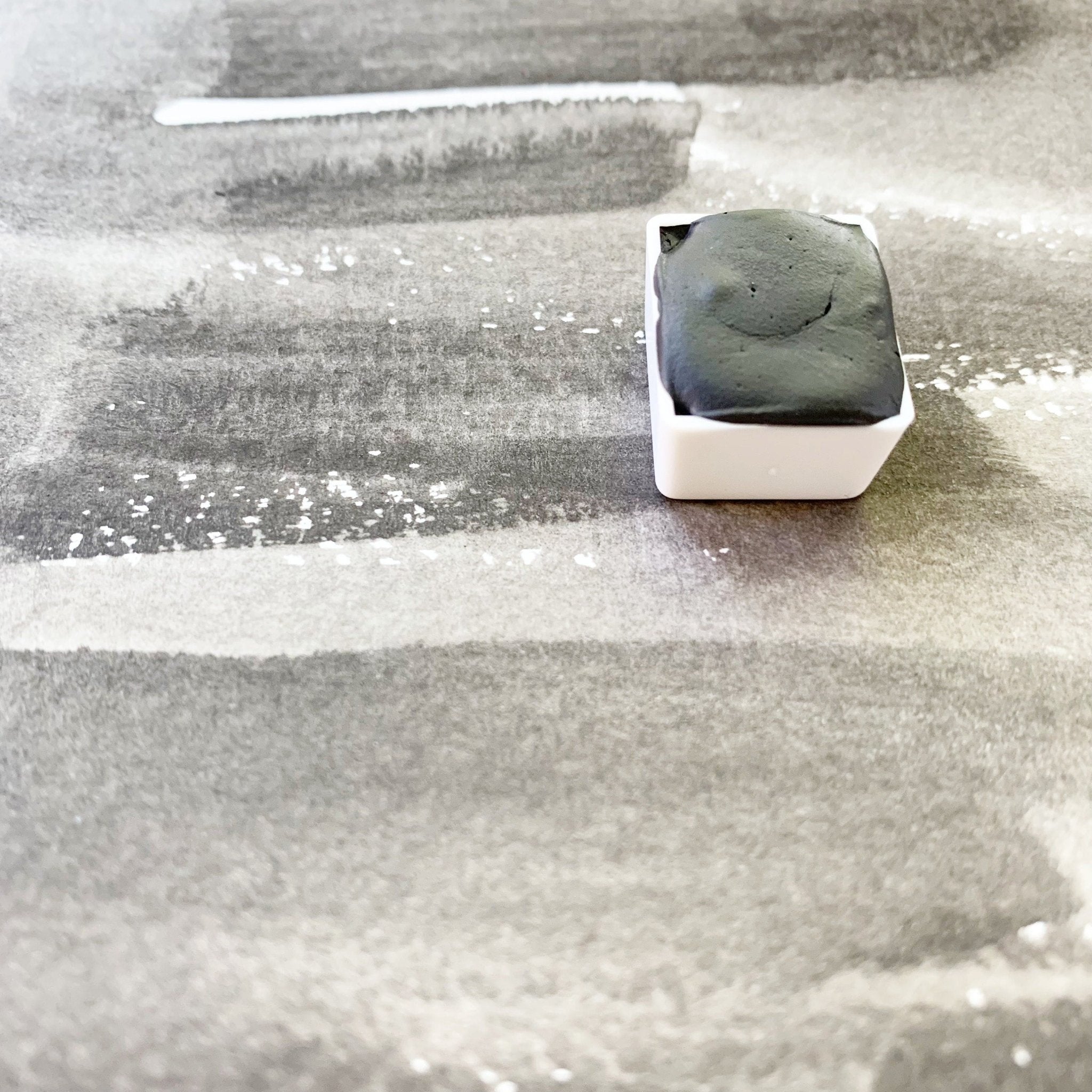 Vine Black. Half pan, full pan or bottle cap of handmade watercolor paint - Ruby Mountain